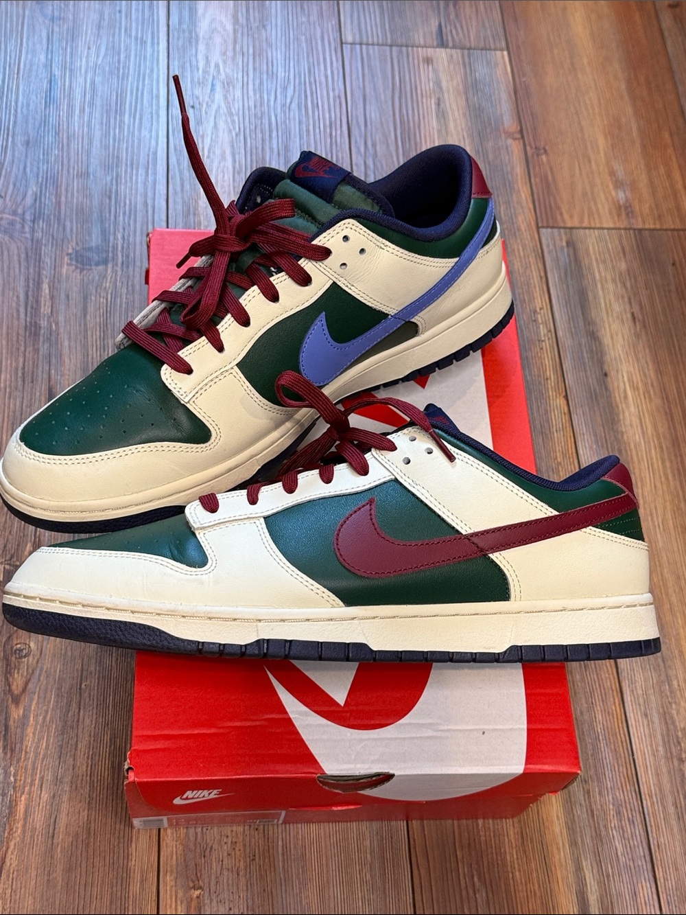 Nike Dunk Low Cream, Green'From Nike,To You' Rare Size 14